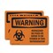 Signmission Biohazard No Food Or Drink OSHA Warning Sign, Aluminum, 14in W x 10in L, 2PK OS-2PACK-WS-A-1014-L-12498 - alternate 1